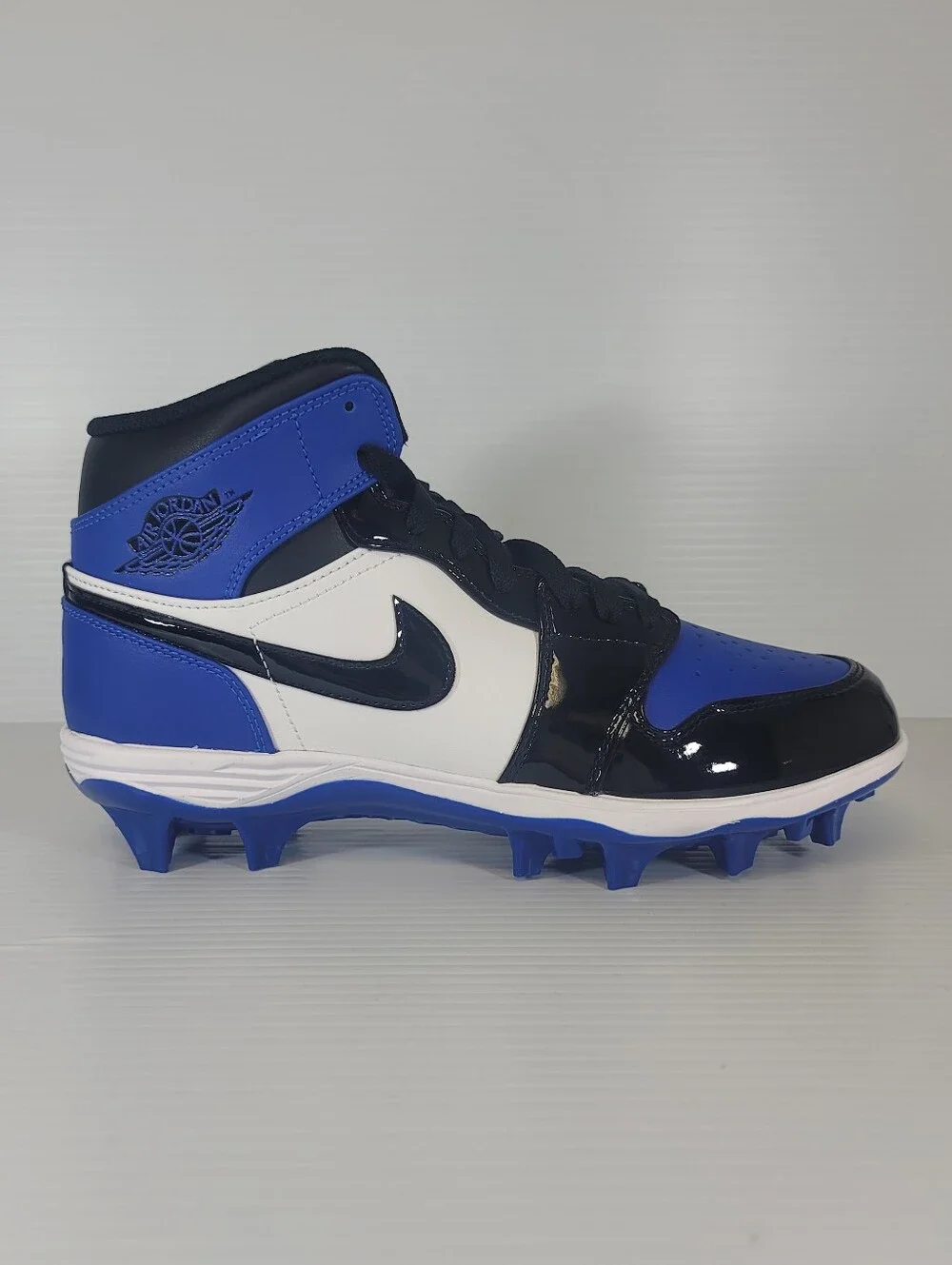 Nike Men's Size Jordan 1 Mid TD FJ6805 401 Game Royal/Black Football Cleats